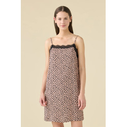 Camicia Da Notte In Viscosa Animalier Lover Noidìnotte