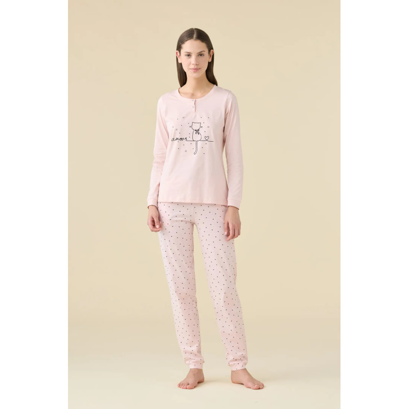 Pigiama Donna In Cotone Cuoricini Noidìnotte
