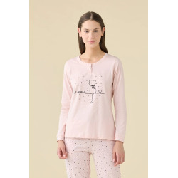 Pigiama Donna In Cotone Cuoricini Noidìnotte