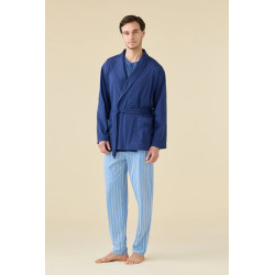 Men's summer cotton jacket, navy dot style.