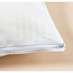 Pair of Pillowcases with Zipper in Pure Cotton Striped Fabric.